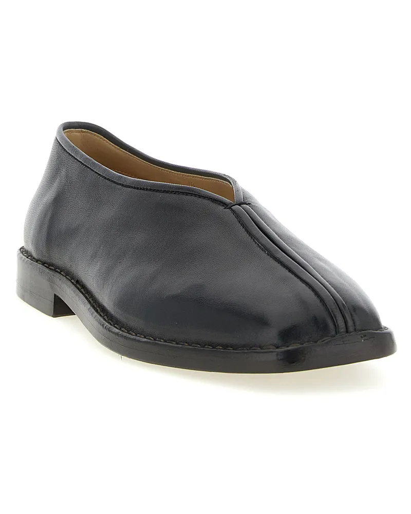 Christophe Lemaire Piped Nappa Leather Slipper — Black Black