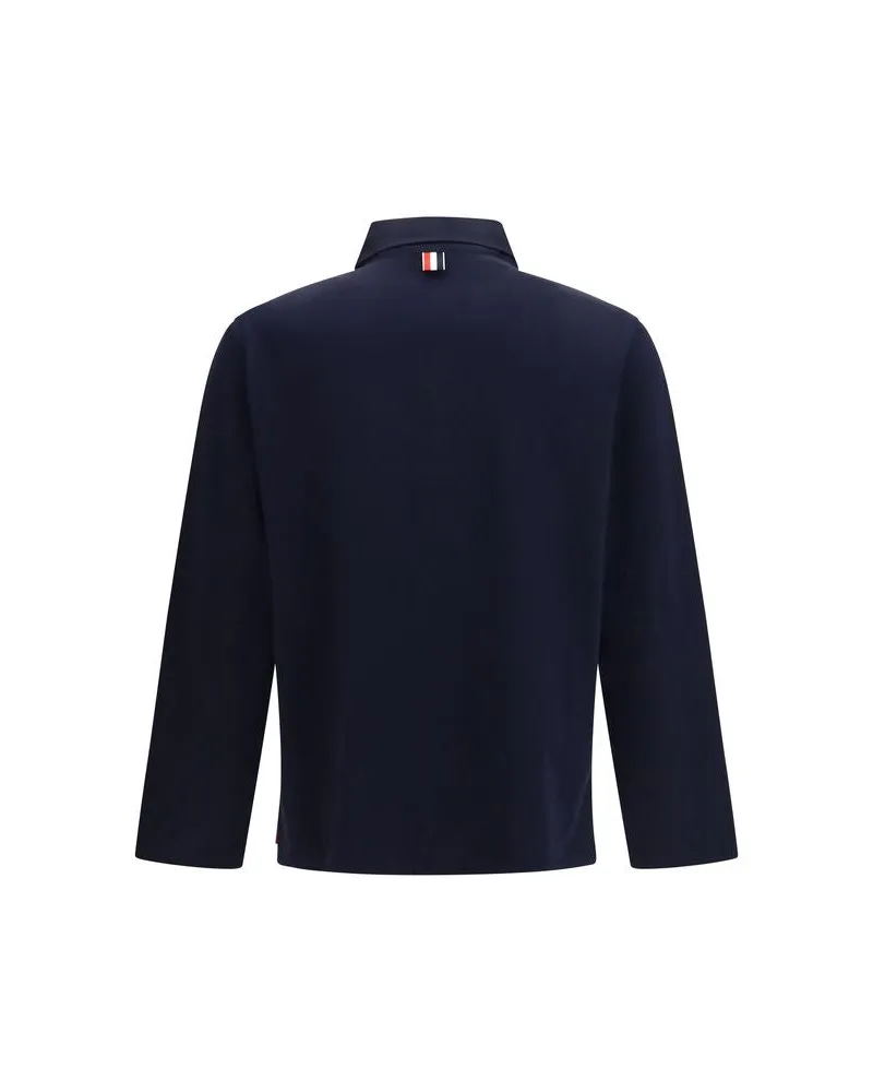 Thom Browne Colorblock Cotton Polo Shirt — Multicolor Multicolor