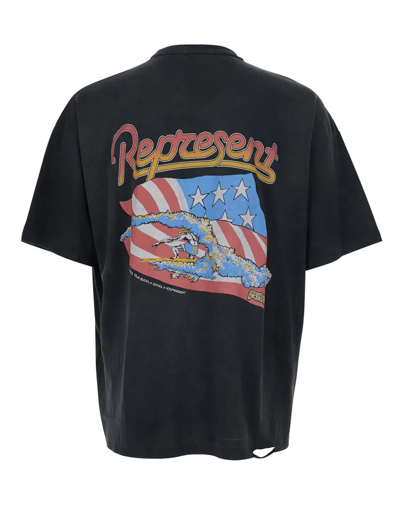 REPRESENT Logo-Printed T-Shirt — Black Black