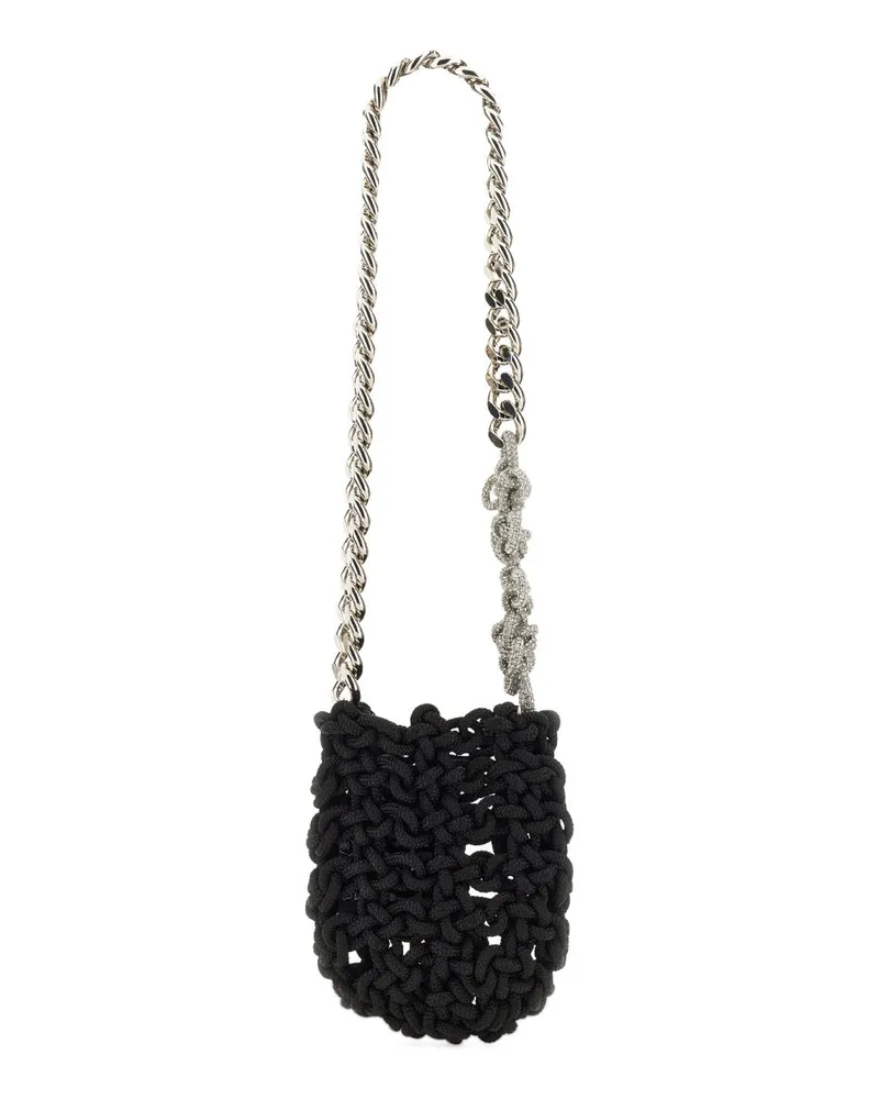 KARA Women's Knot Shoulder Bag Black Nylon Black