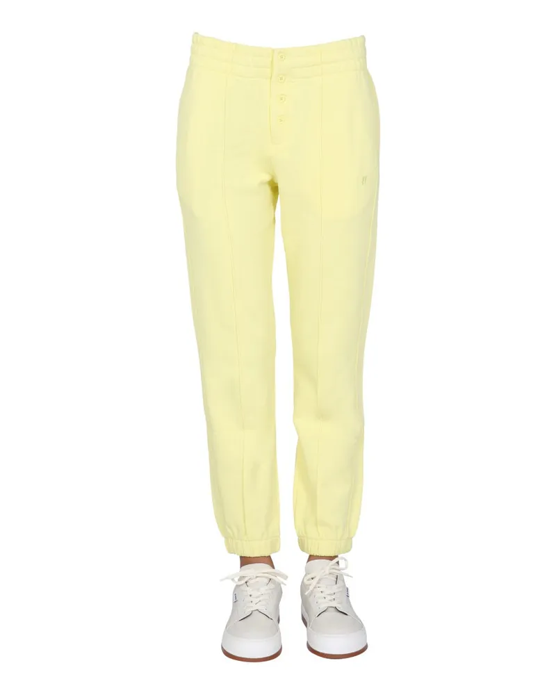 Helmut Lang Button-Detail Yellow Jogging Pants — Yellow Yellow