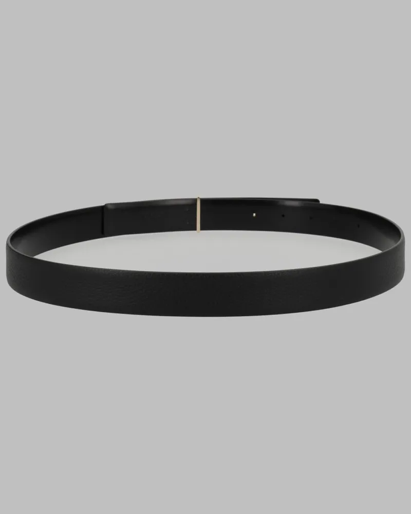 Tom Ford Women's Leather Belt With T Buckle Black Calf Black