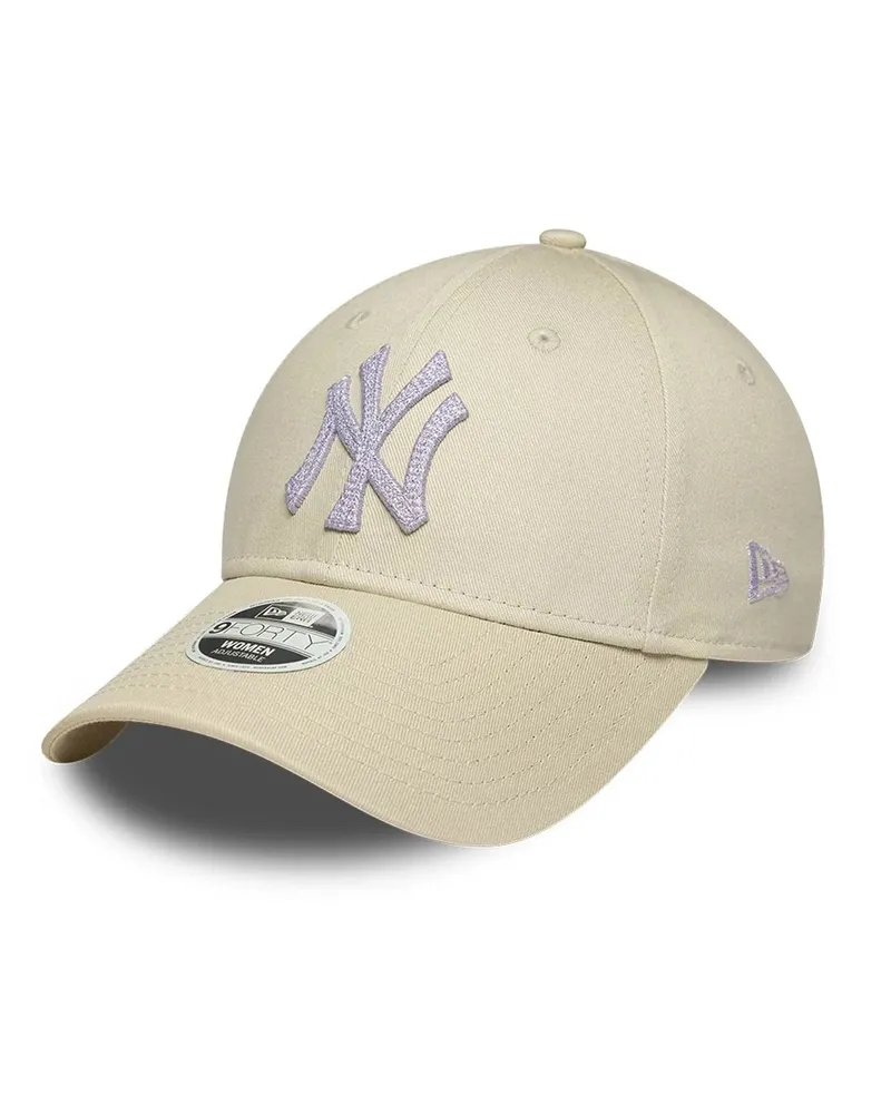 New Era Women's Baseball Cap 9forty Metallic Cream Cotton Hat Beige