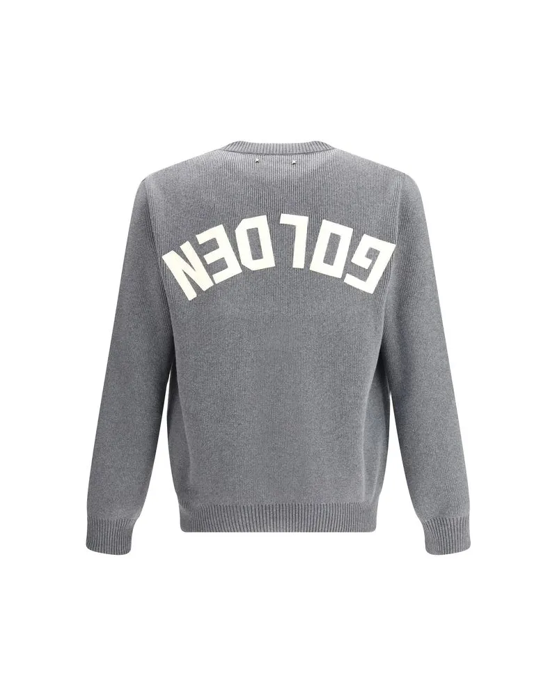 Golden Goose Cotton-Blend Crew Neck Sweater — Gray Gray
