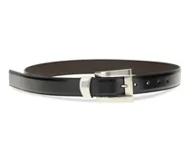 Women's Leather Belt Black-Palladium 82 Calf Bos Taurus E Braces Black/palladium '82
