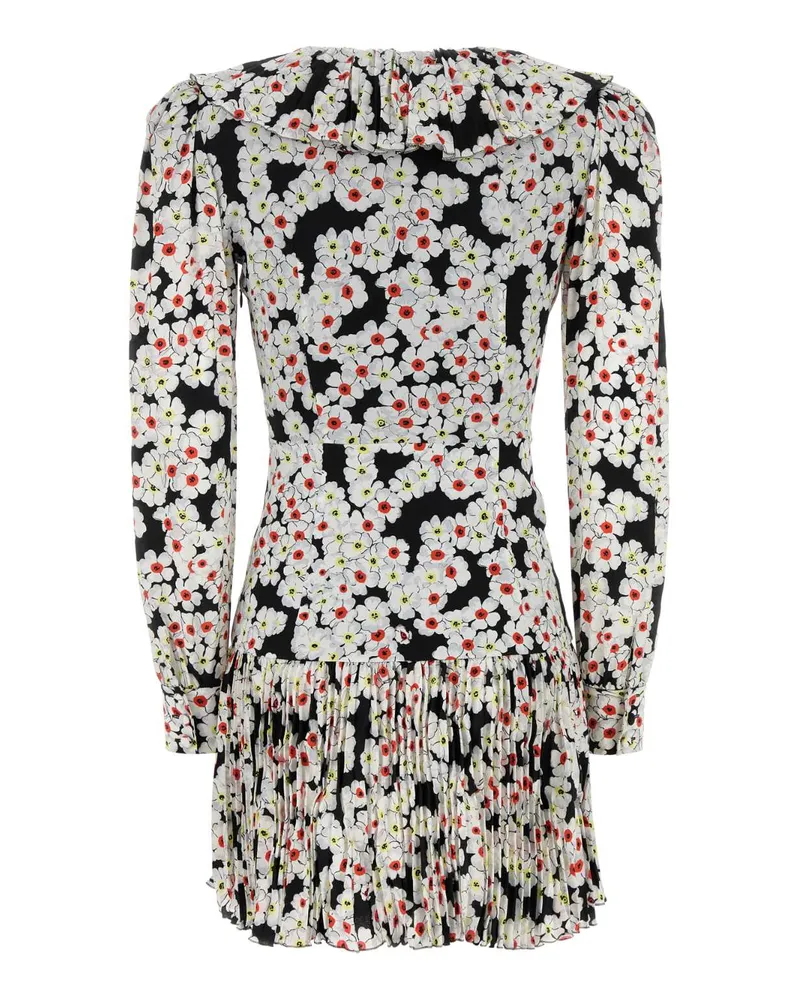 Alessandra Rich Women's Printed Silk Mini Dress Blackmulti Exterior: Lining: Cupro Abiti Black