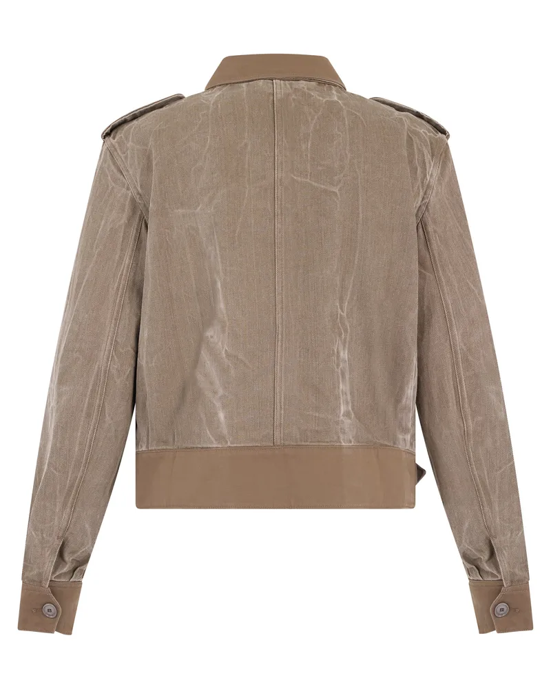 Our Legacy Men's Denim Jacket With Flap Pockets Green Cotton Green