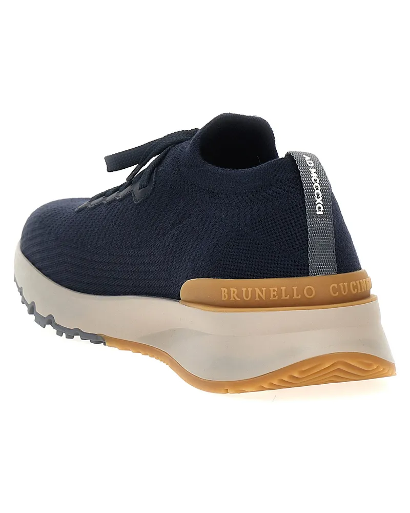 Brunello Cucinelli Knitted Sneaker — Navy Navy