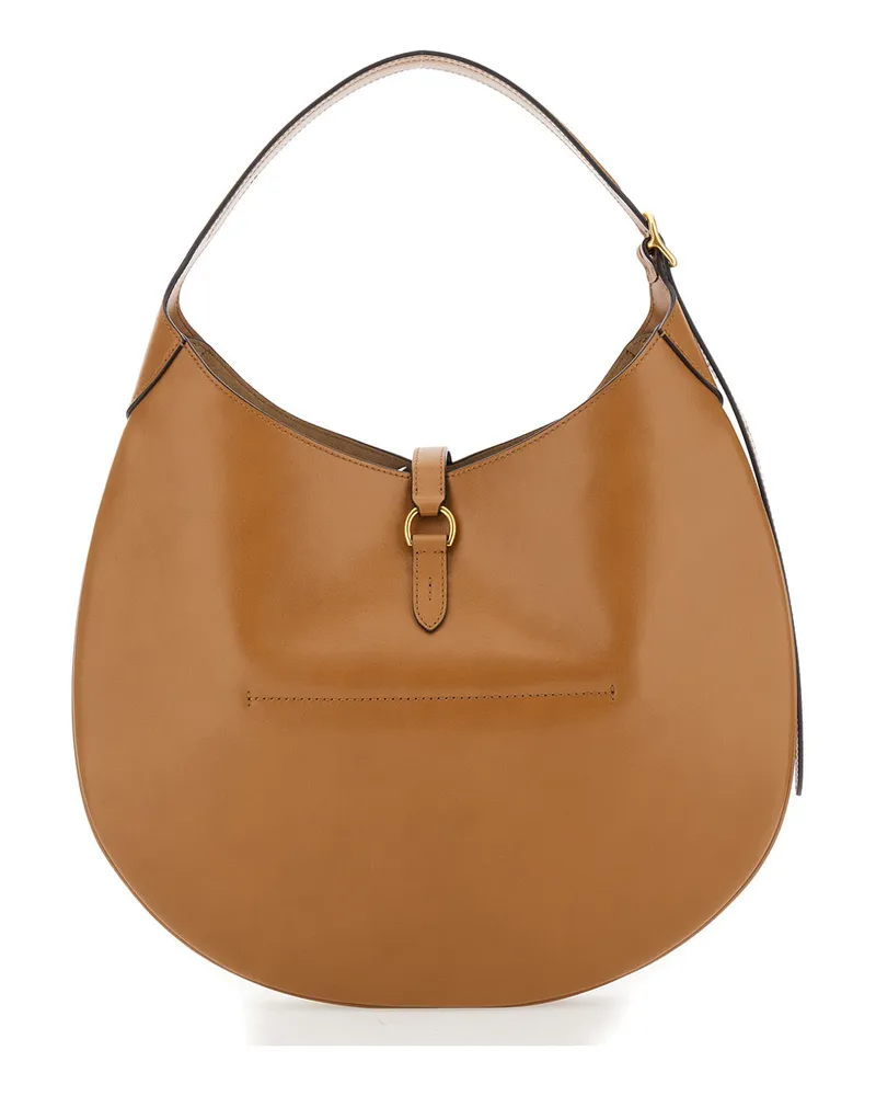 Ralph Lauren Women's Shoulder Bag P Id Shldr Brown Leather Strap Cow Handbags Hand Brown