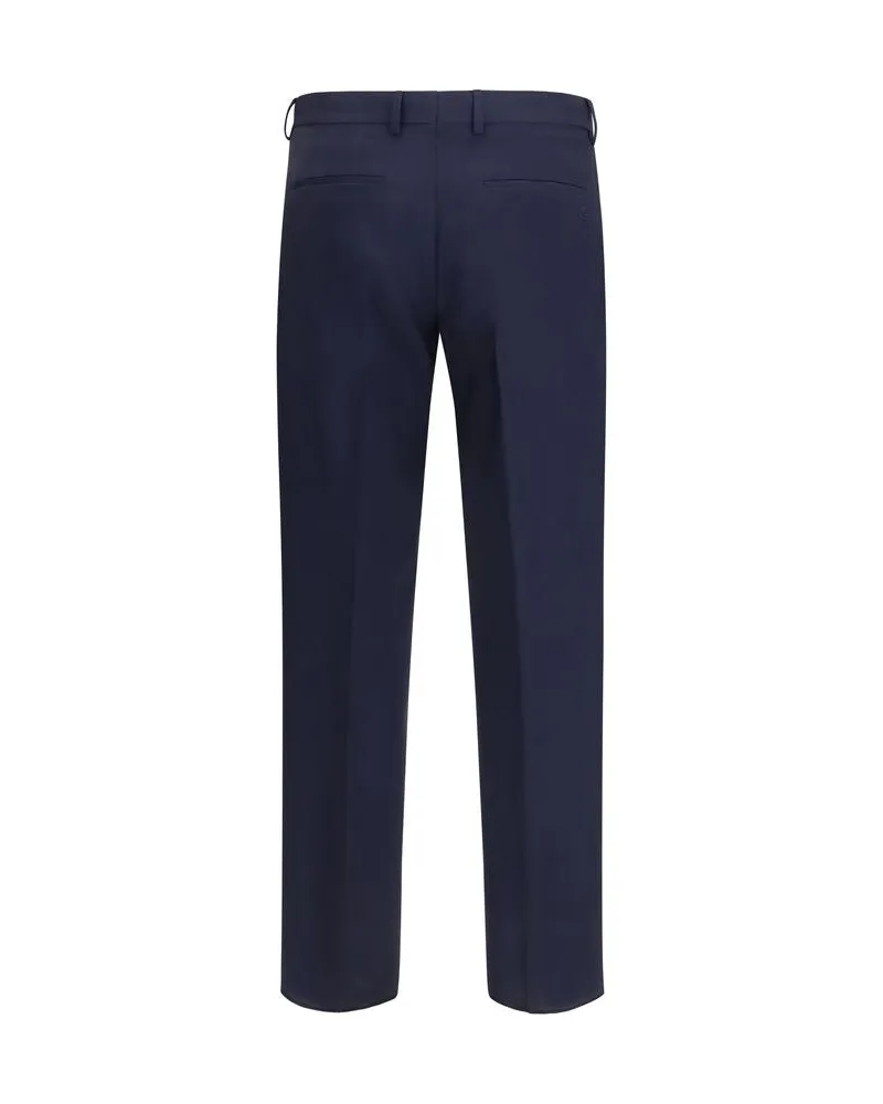 Fendi Men's Blue Wool Oves Aries Dress Pants Navy