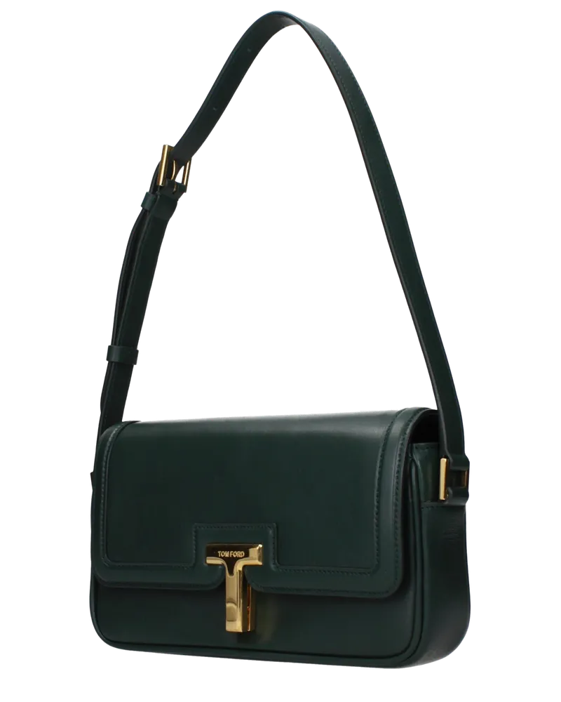 Tom Ford Leather Shoulder Bag — Green Green