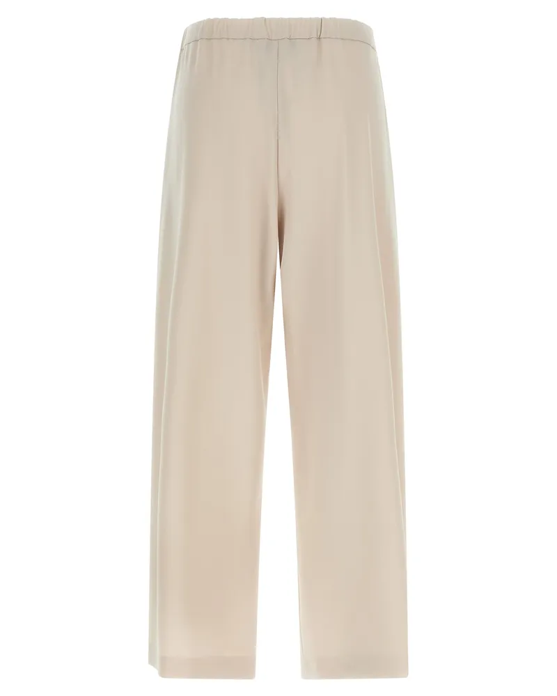 Max Mara Women's Beige Virgin Wool Athletic Pants Beige