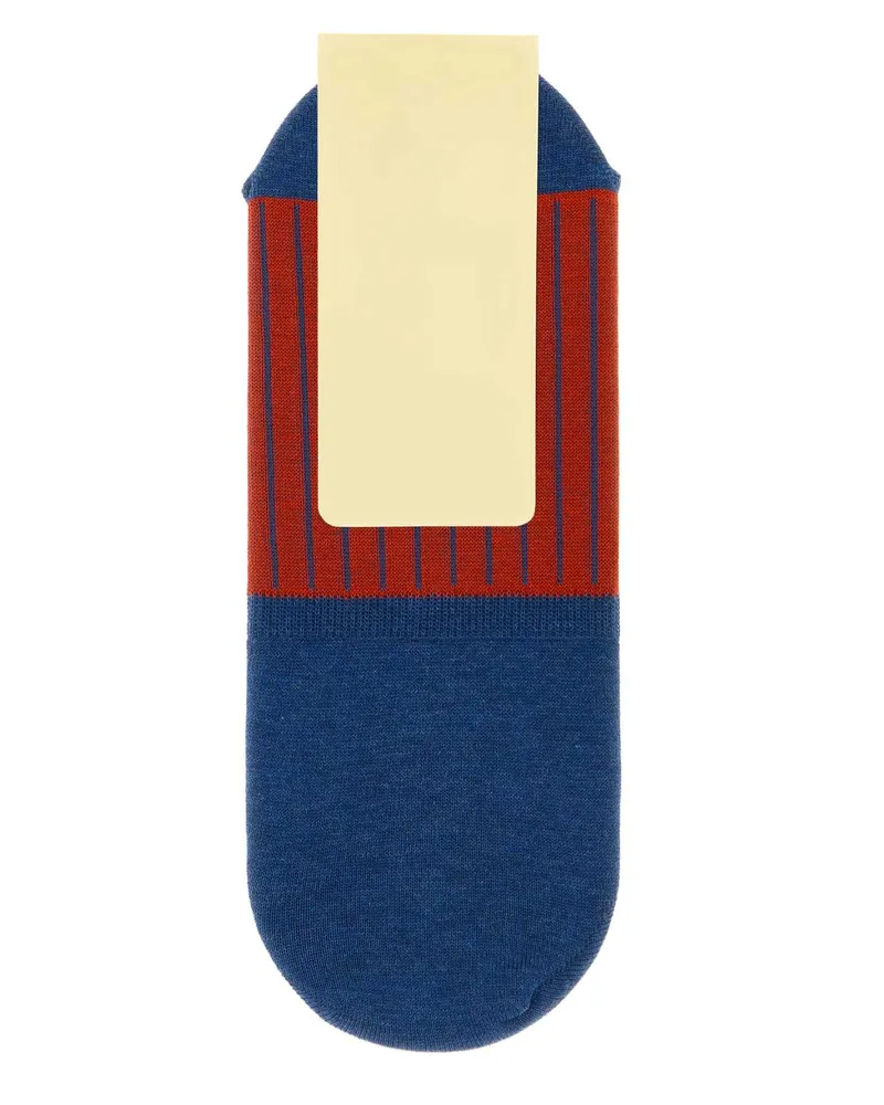 Gallo Men's Two-Tone Stretch Cotton Blend Invisible Socks Minio Calze Navy
