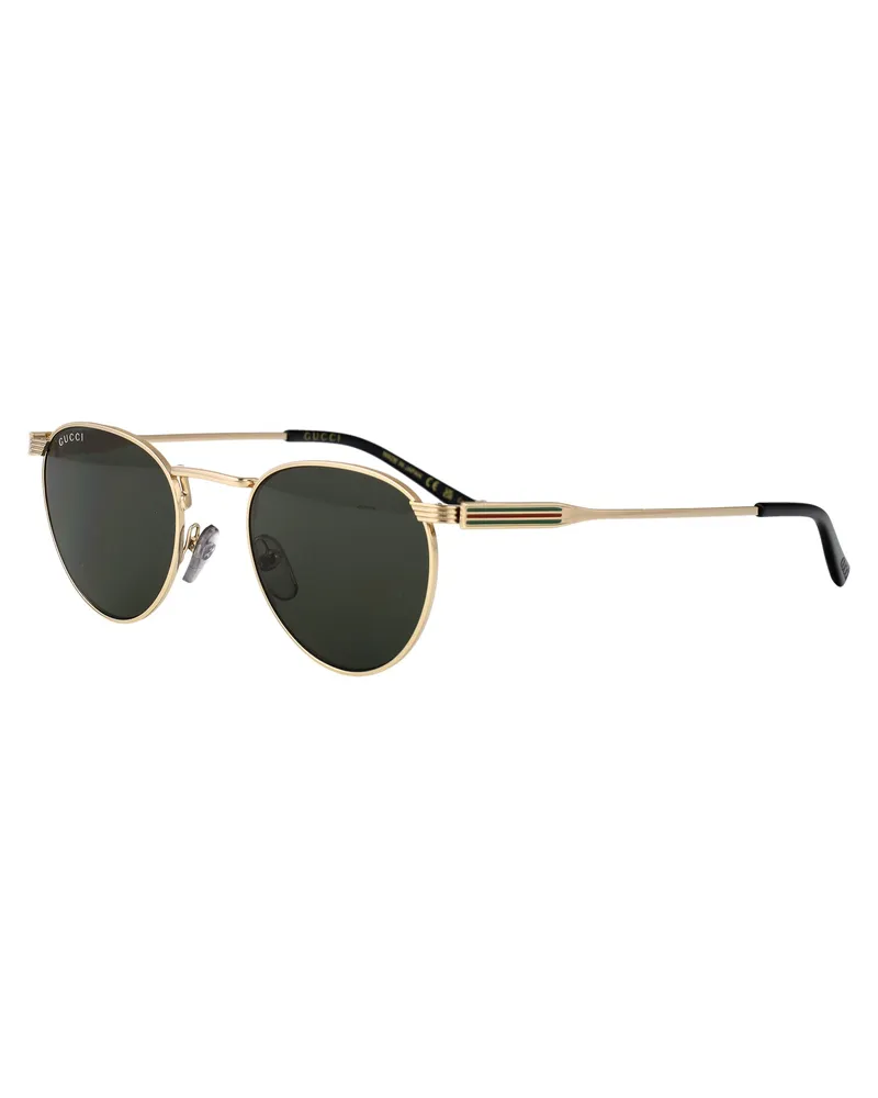 Gucci GG1875S Gold Metal Round Sunglasses — Gold Gold