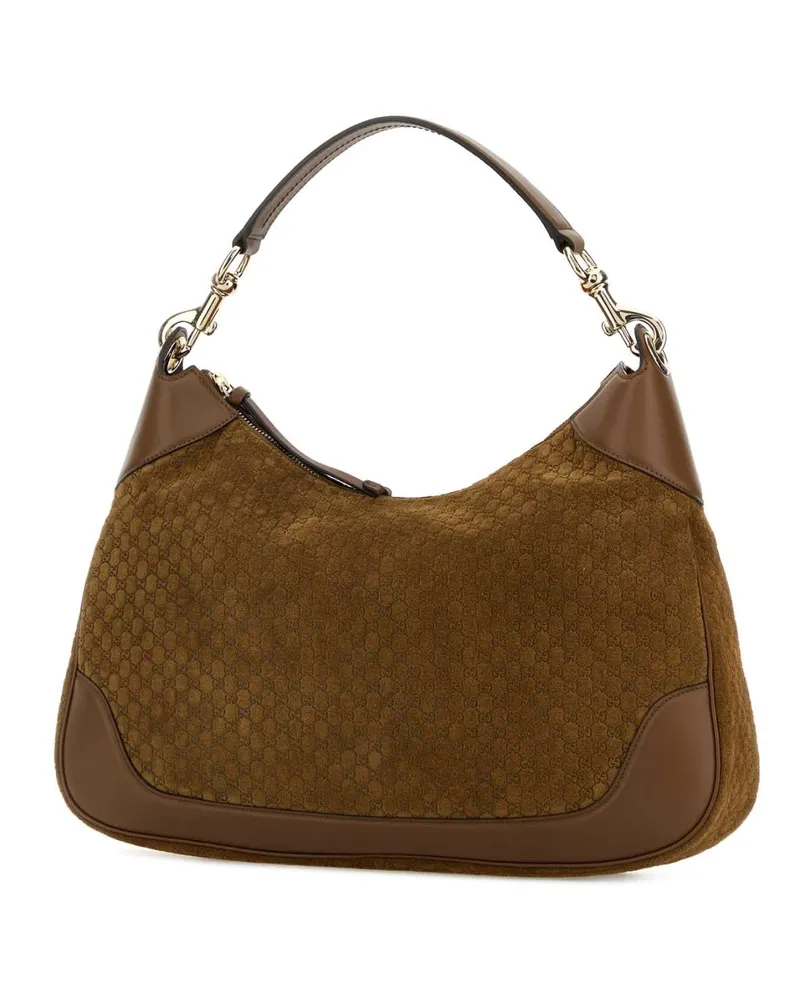 Gucci Women's Brown Suede Medium  B Shoulder Bag Pepperbrownpepbr Calf Skin Borse A Mano Brown