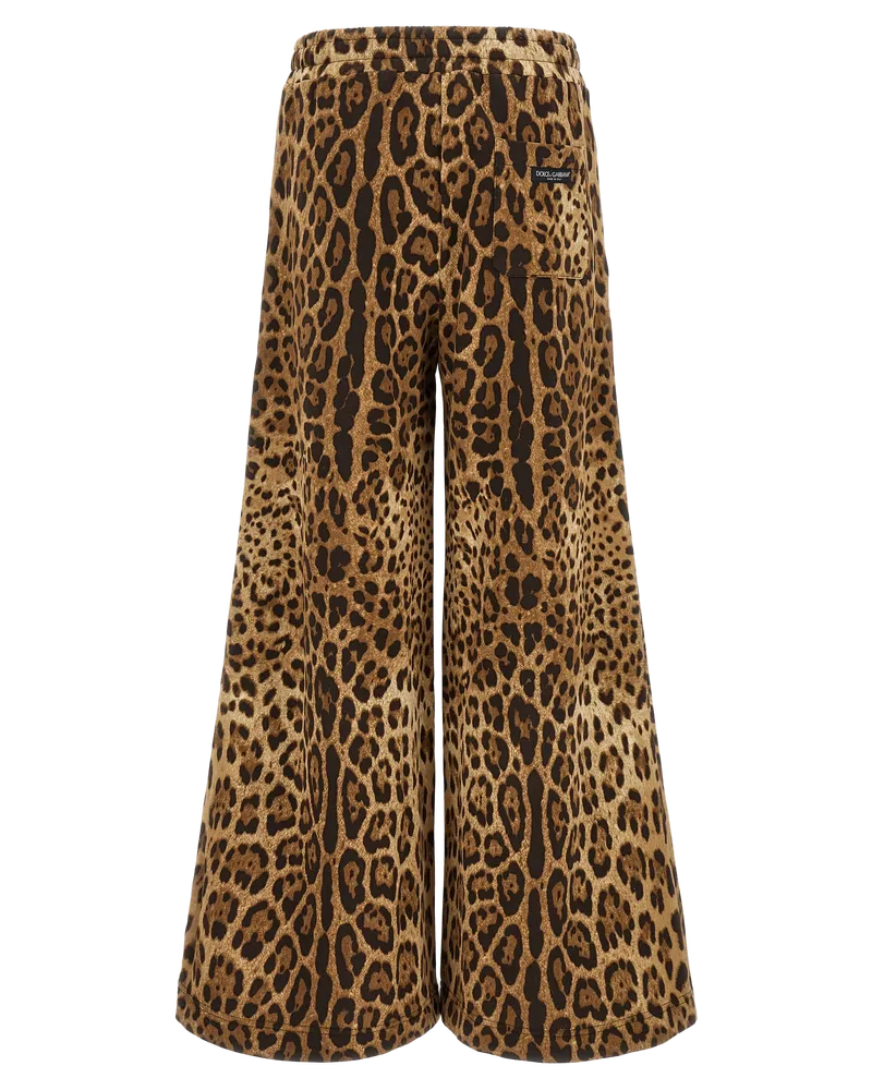 Dolce & Gabbana Leopard-Print Cotton Trousers — Brown Brown