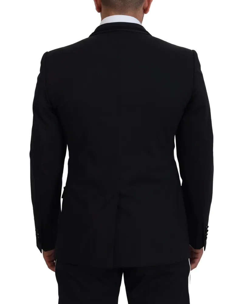 Dolce & Gabbana Men's Black Martini Slim Fit Jacket Blazer Wool Clothing Black