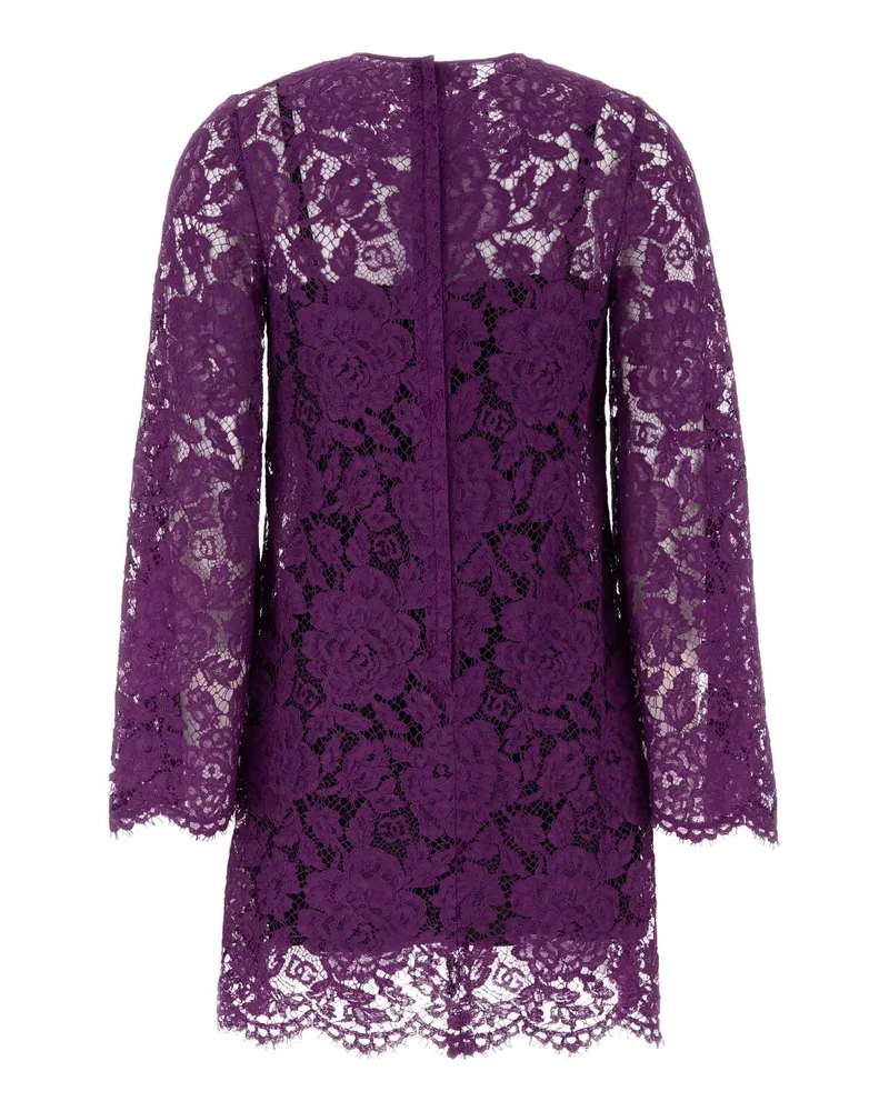 Dolce & Gabbana Women's Purple Lace Dress Viola Abiti Purple