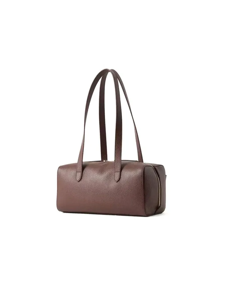 Coccinelle Women's Shoulder Bag Berry Grained Leather - Shoulder-Bags Brown