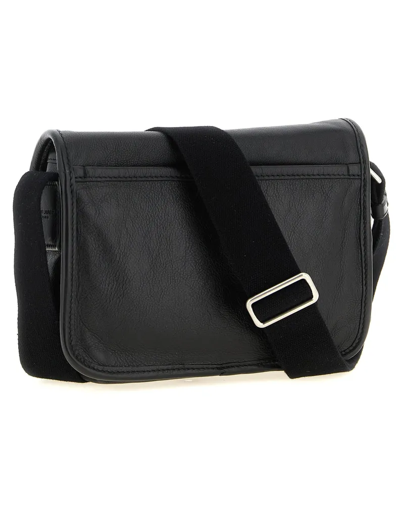 Saint Laurent Men's Black Calfskin Crossbody Bag Black