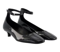 Ankle-Strap Kitten Heel Pump — Black