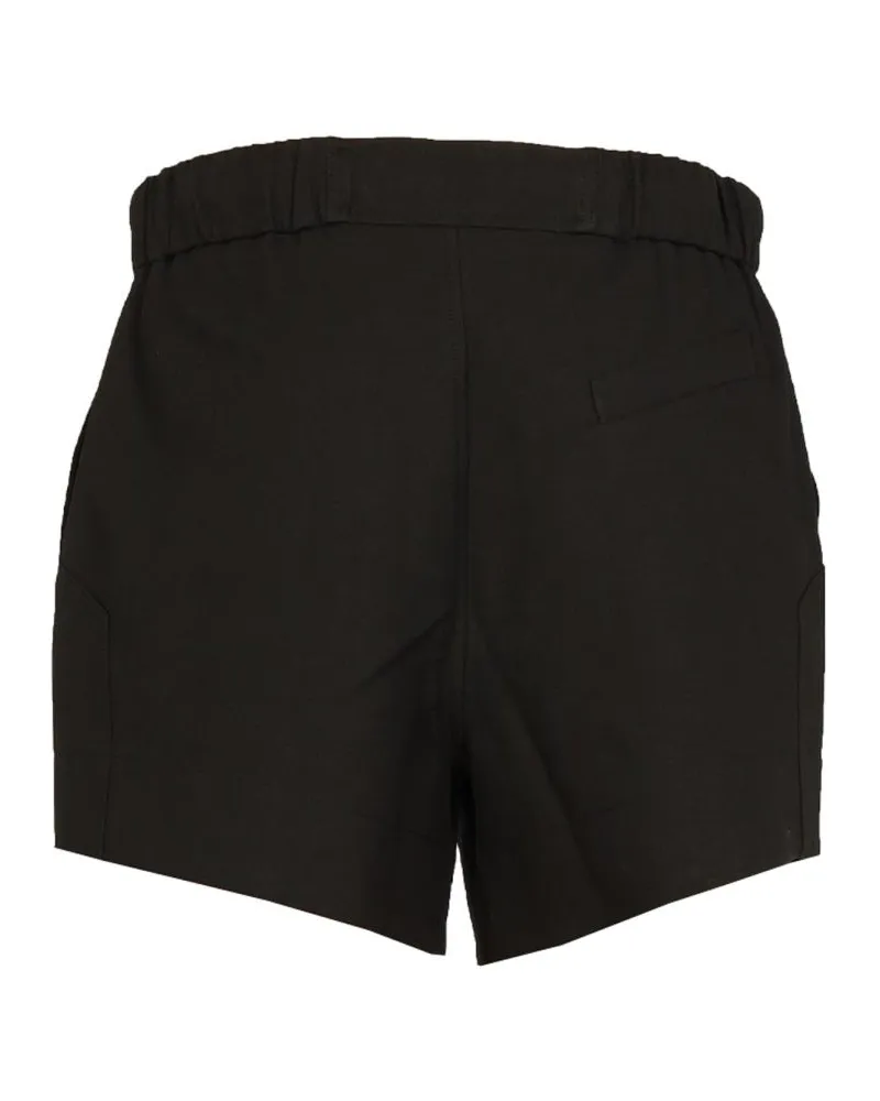Ganni Ruffled Elastic Waistband Shorts — Black Black