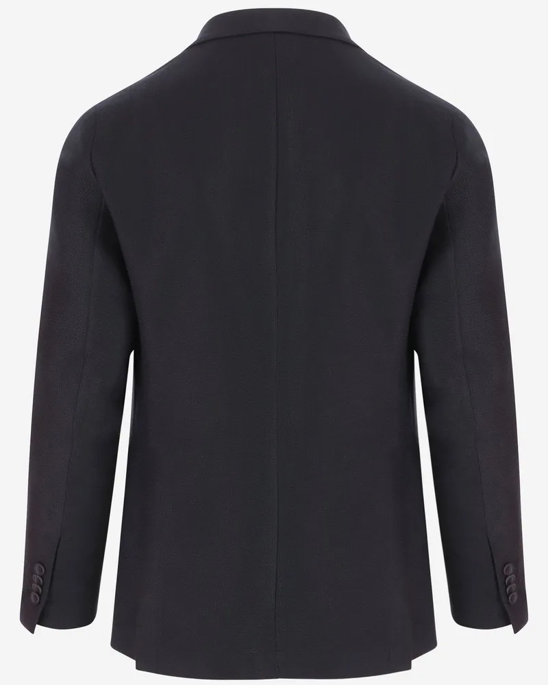 Tagliatore Men's Single-Breasted Wool Jacket Ultramarine Blue 