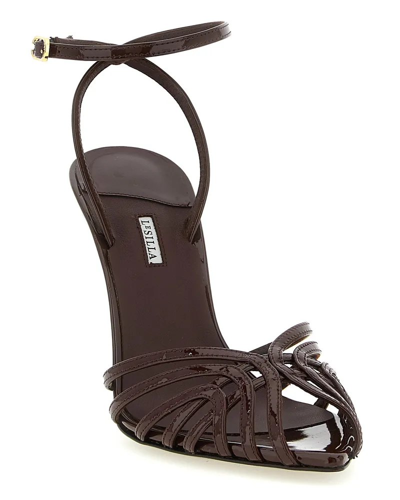 Le Silla Women's Brown Calfskin Stiletto Heel Sandals Brown