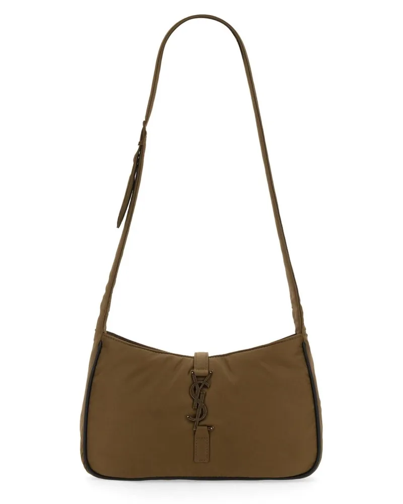 Saint Laurent Men's Le 5 À 7 Shoulder Bag Black Polyamide Brown