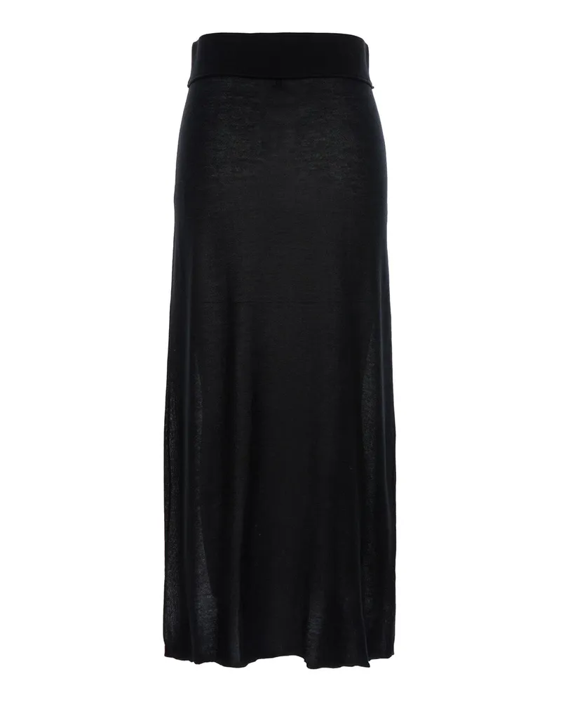 Totême Women Black Long Skirt With Elastic Waist Lyocell Black