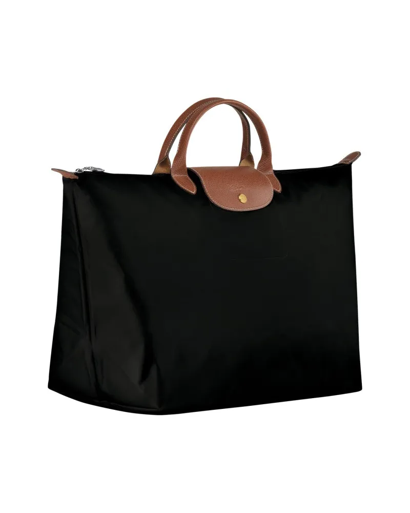 Longchamp Structured Nylon Travel Bag — Black Black