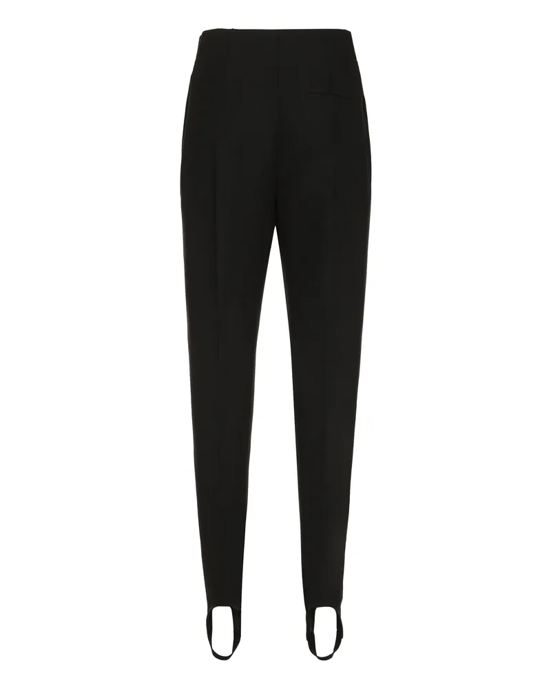 Bottega Veneta Women's Trousers High-Rise Cotton Black Viscose Straight Black