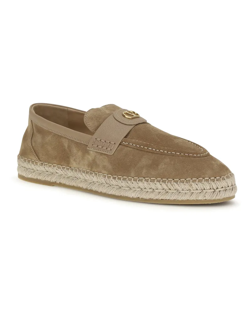 Valentino Garavani Men's Espadrilles Suede Camel Upper: Calf Leather Flat Shoes Camel