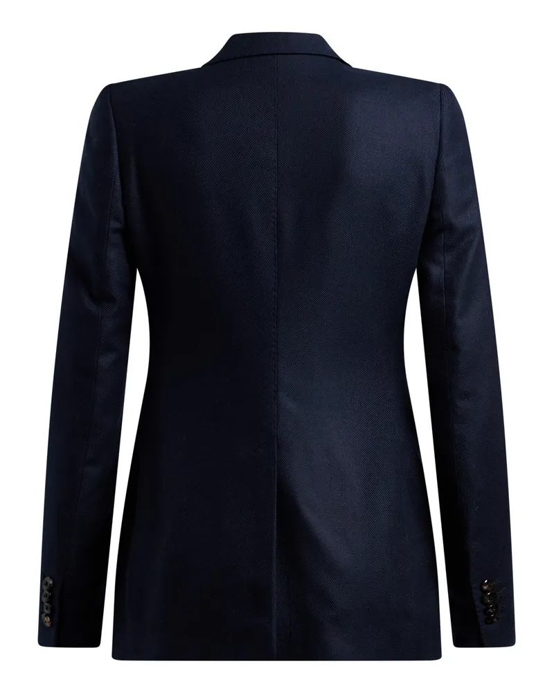 Tagliatore Women's Blazer Silk Blue Blazers Jacket Navy