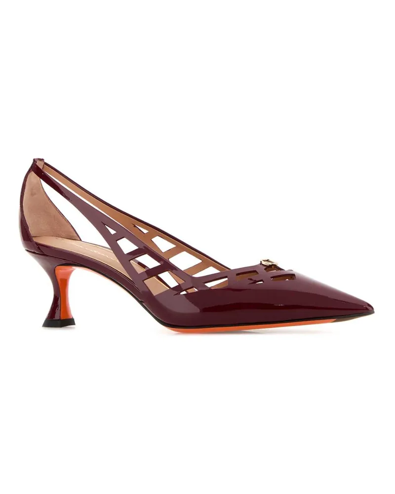 Santoni Women's Burgundy Leather Stella Pumps Bordeaux Scarpe Con Tacco Burgundy