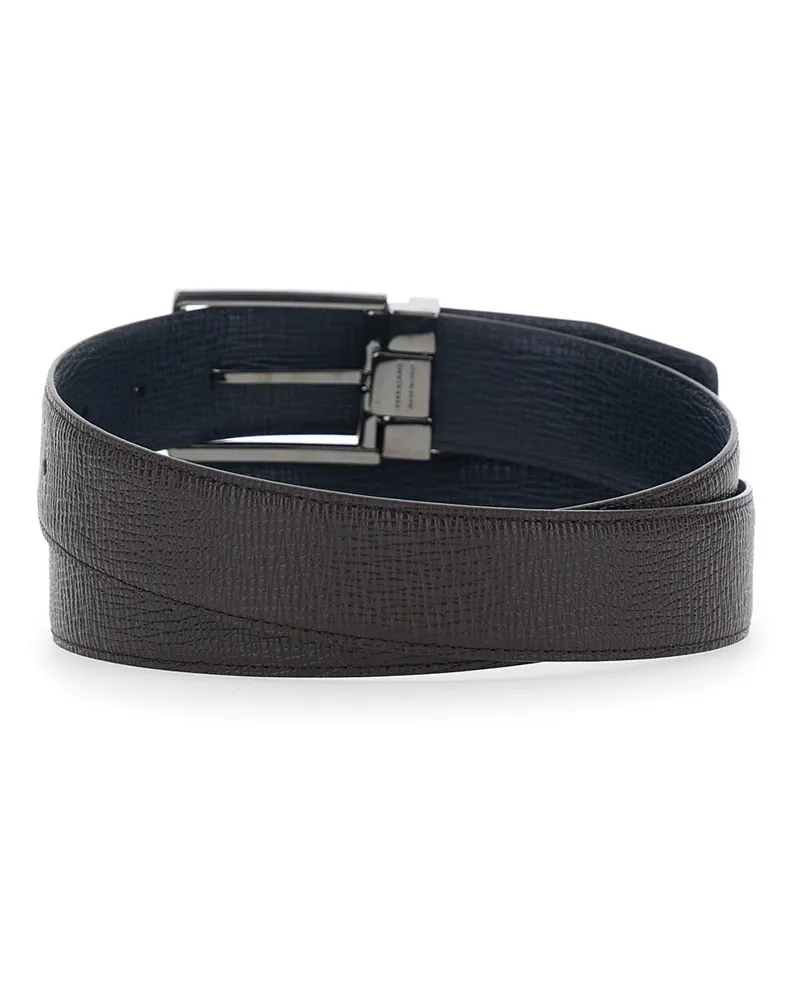 Ferragamo Reversible Grained Leather Belt — Brown Brown