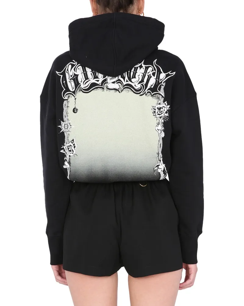 Givenchy Oversize Hooded Cotton Sweatshirt — Black Black