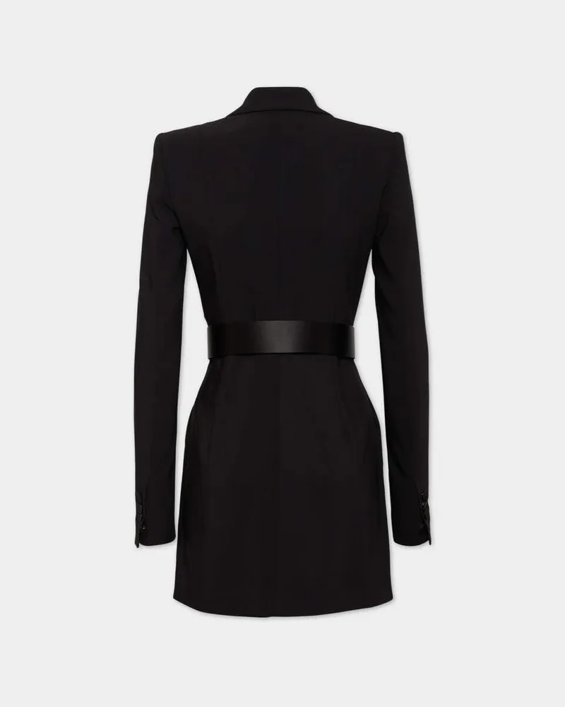 Dsquared2 Double-Breasted Satin-Trim Blazer — Black Black
