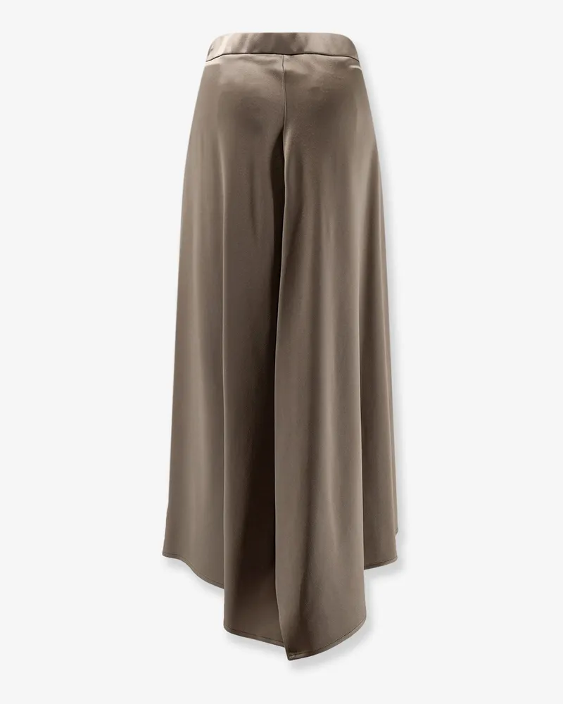 ALYSI Women's Skirt Satin Green Acetate Green
