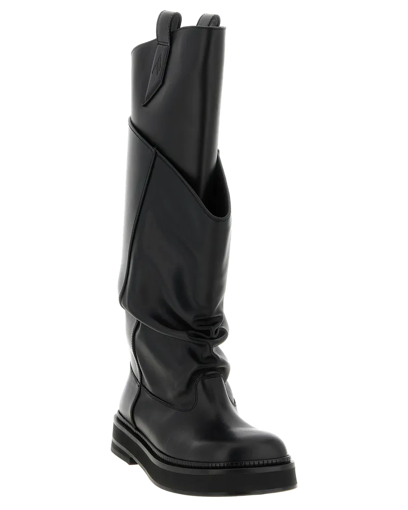 ATTICO Women's Black Calfskin Over The Knee Shoe Black