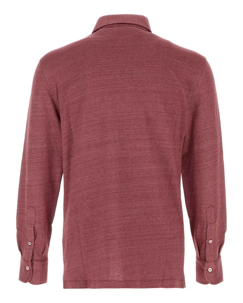 Brunello Cucinelli Men's Linen-Cotton Polo Shirt Purple Purple