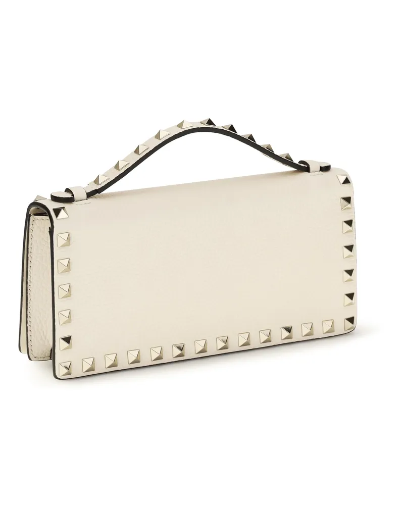 Valentino Garavani Women's Chain Wallet Rockstud Light Ivory Calf Leather & Purses Beige