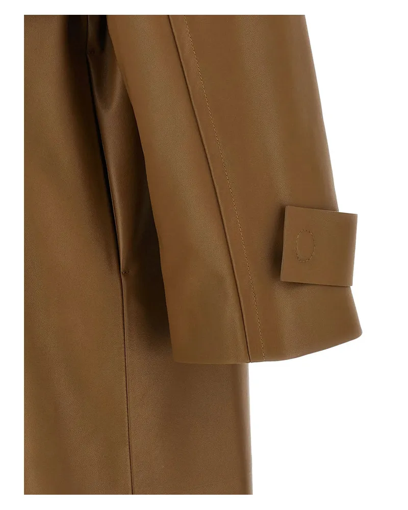 Fendi Lambskin Leather Coat — Brown Brown