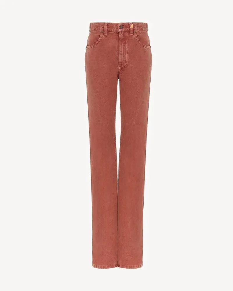 Chloé Dyed Cotton Denim Jeans — Brown Brown