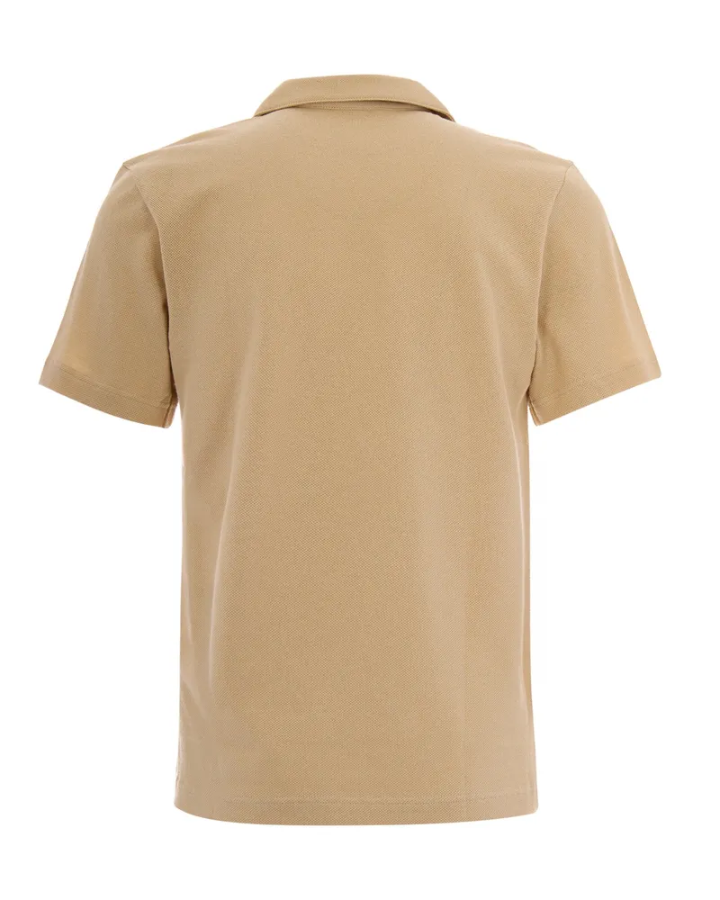 Lacoste Men's Polo Shirt Classic Fit Millet Cotton Linen T-shirts And Polos Beige