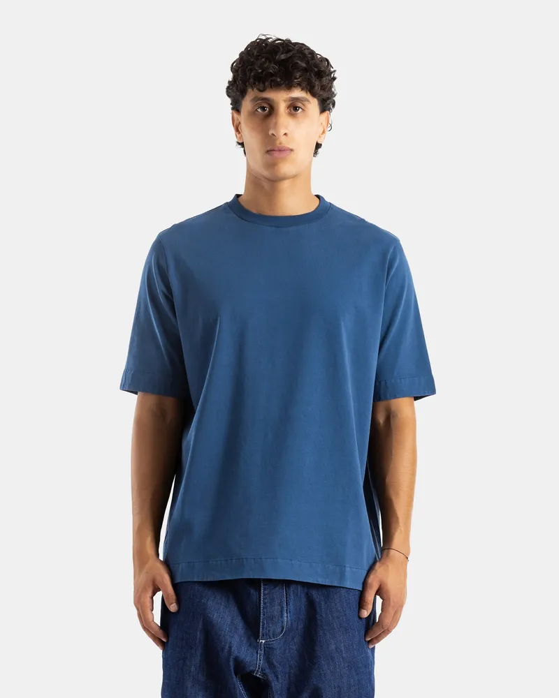 Casey Casey Men's Felix T-Shirt Thick Blue Jersey T-Shirts And Polos Blue