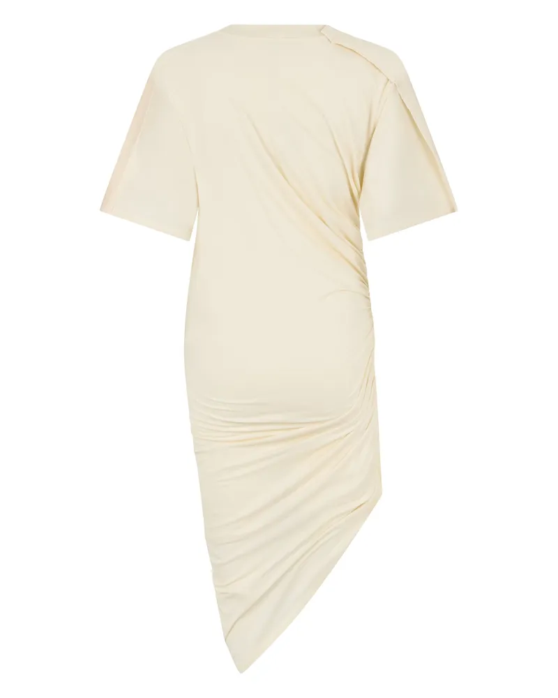 Thierry Mugler Women's Dress Asymmetric Cream Cotton Cream