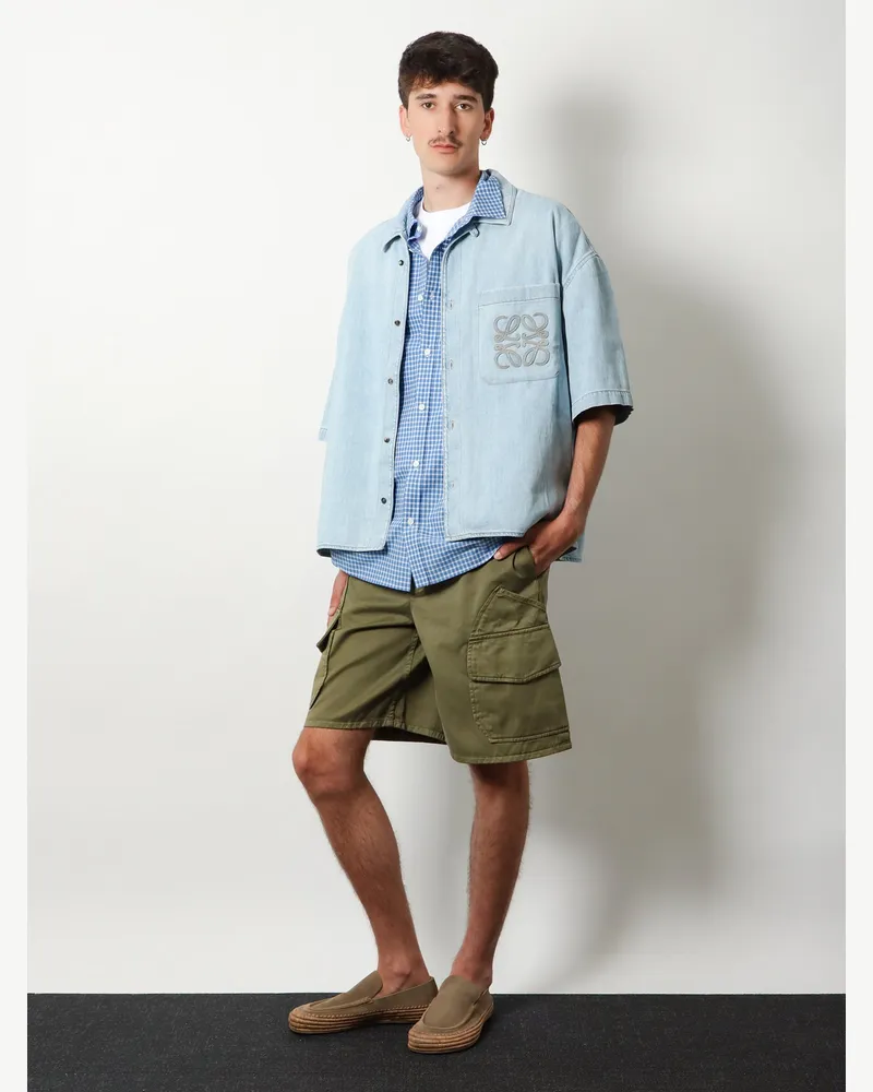 Loewe Men's Cargo Bermuda Shorts Paulas Ibiza Cotton Green Green