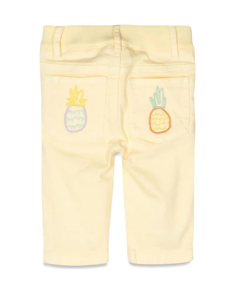 Stella McCartney Cotton-Elastane Stretch Trousers — Yellow Yellow