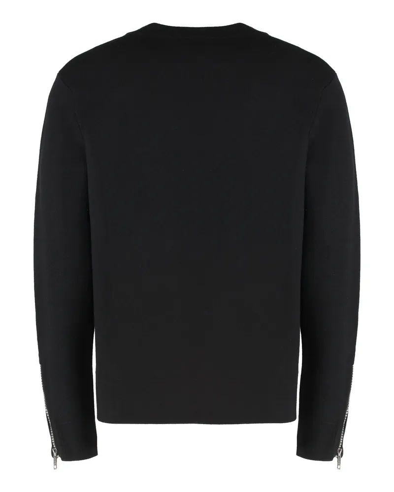 Givenchy Men's Crew-Neck Wool Sweater Black Sweatshirts Black